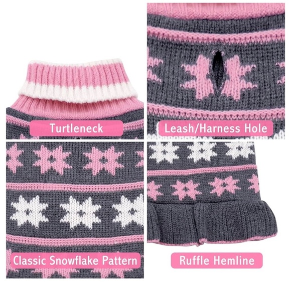 Kyeese Cozy Pink and Gray Dog Sweater - Picture 3 of 5